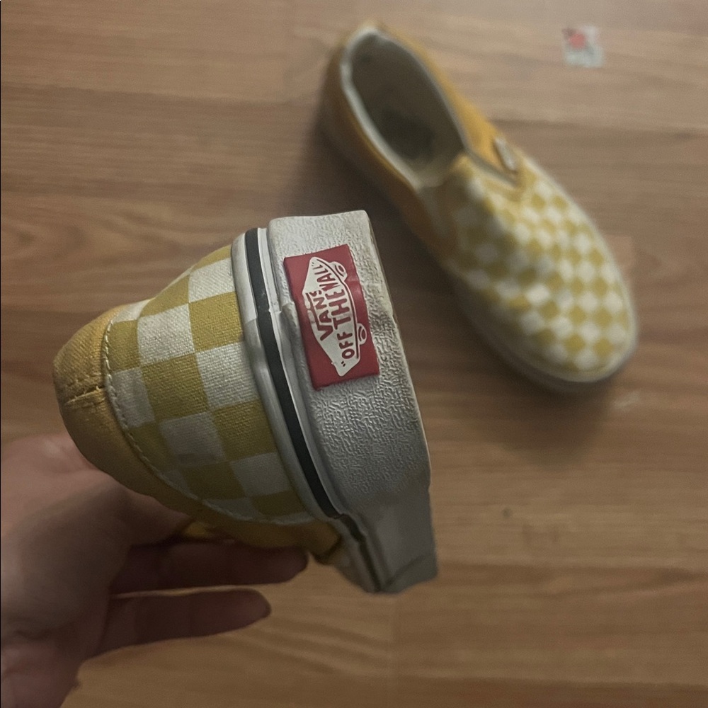 Vans Classic Yellow and White Checkered Slip-Ons - Picture 3 of 4